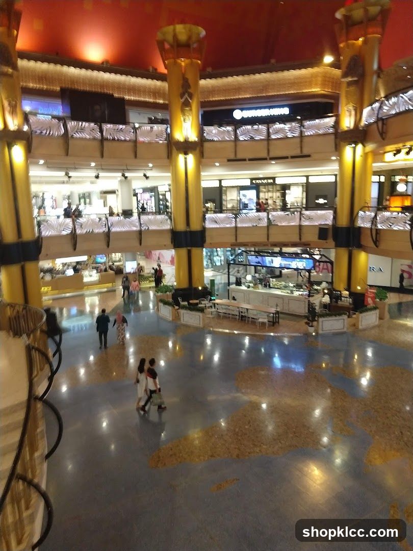 Interior of a multi-level shopping mall