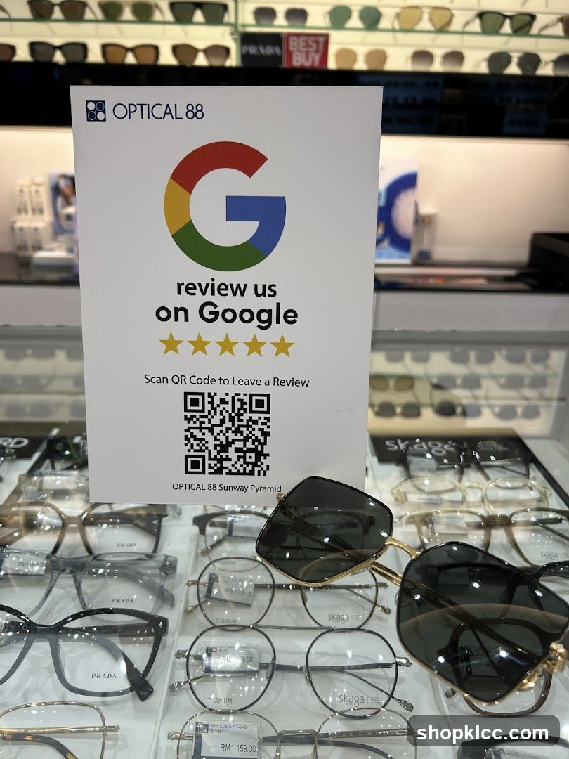 Optical 88 Google Review Sign