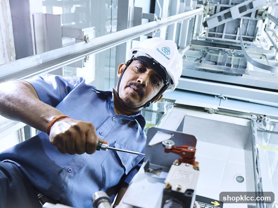 Technician working on machinery