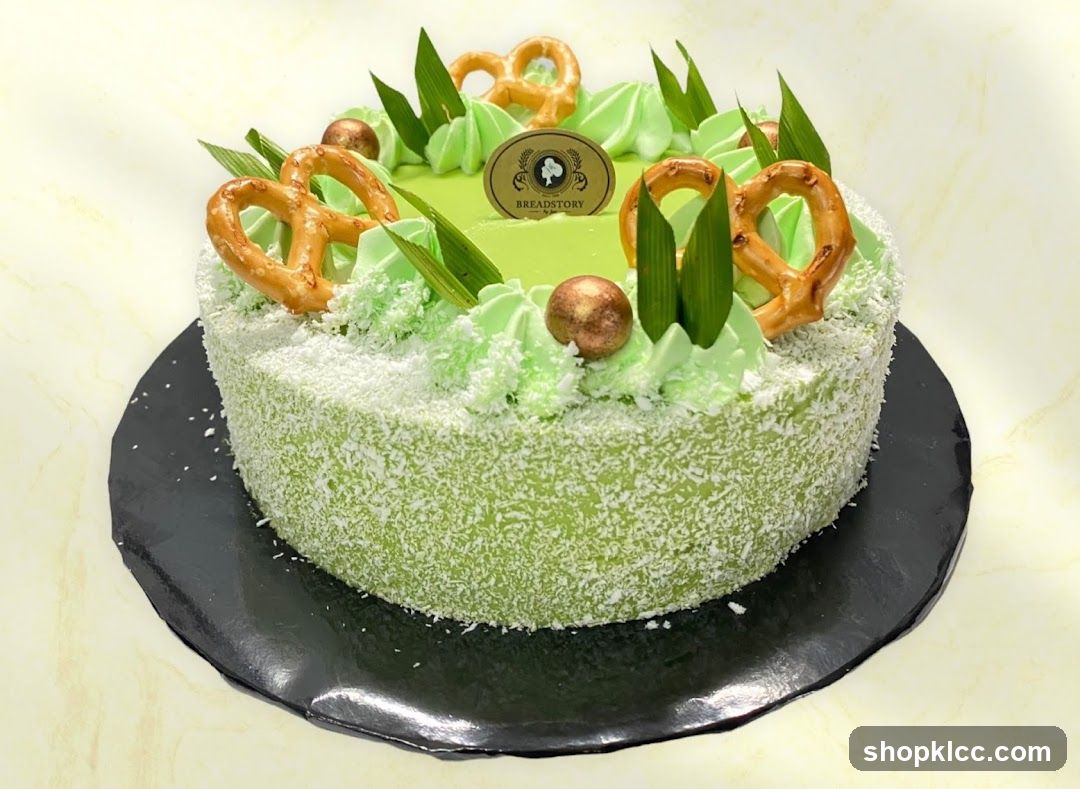 Green Cake with Pretzels
