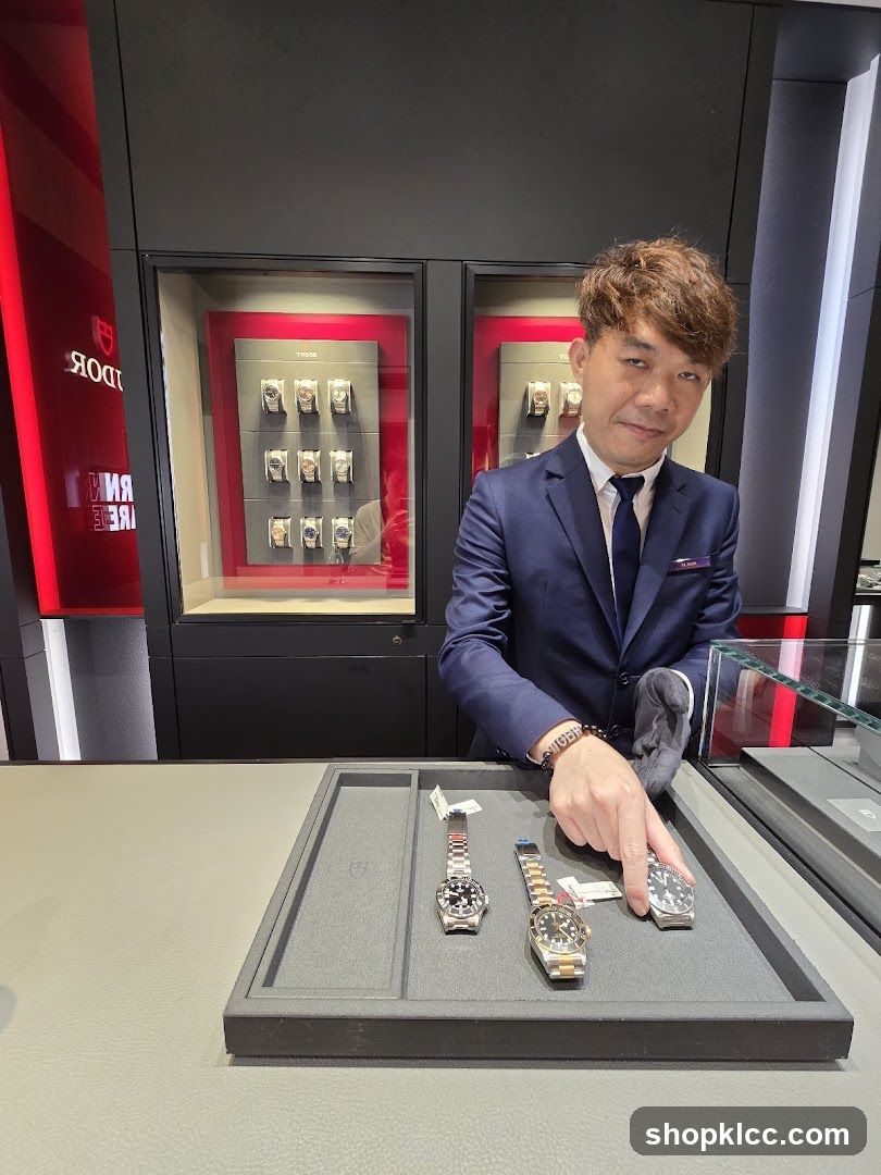 Watch Salesperson Showing Timepieces