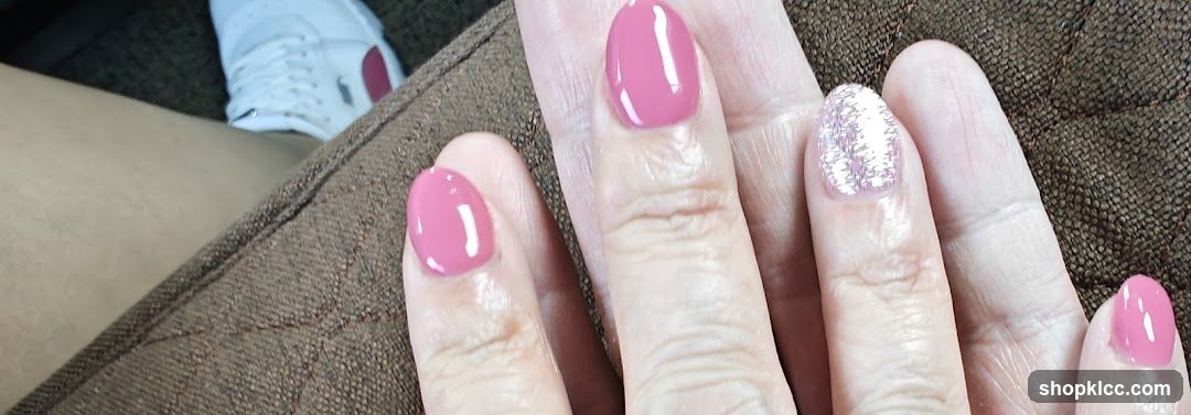 Pink and Glitter Nails