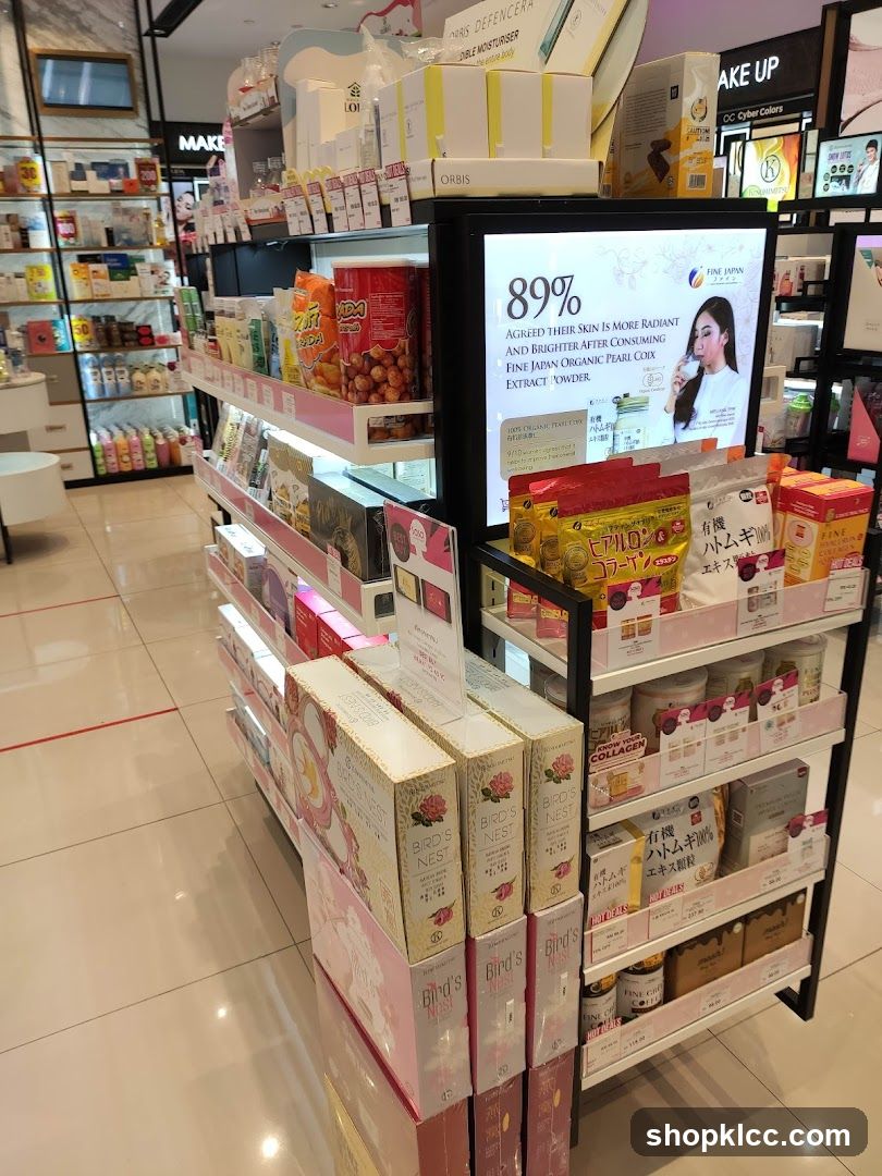 Cosmetics and Health Supplements Display