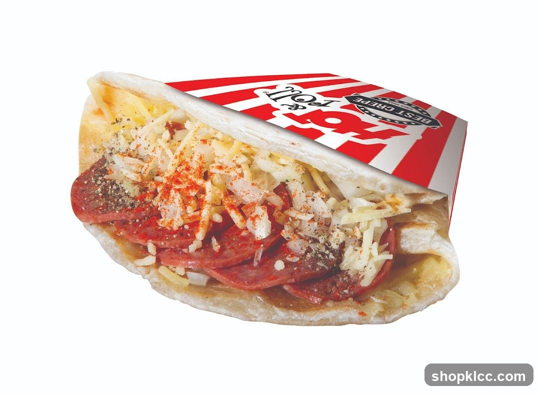 Savory Crepe with Salami and Cheese
