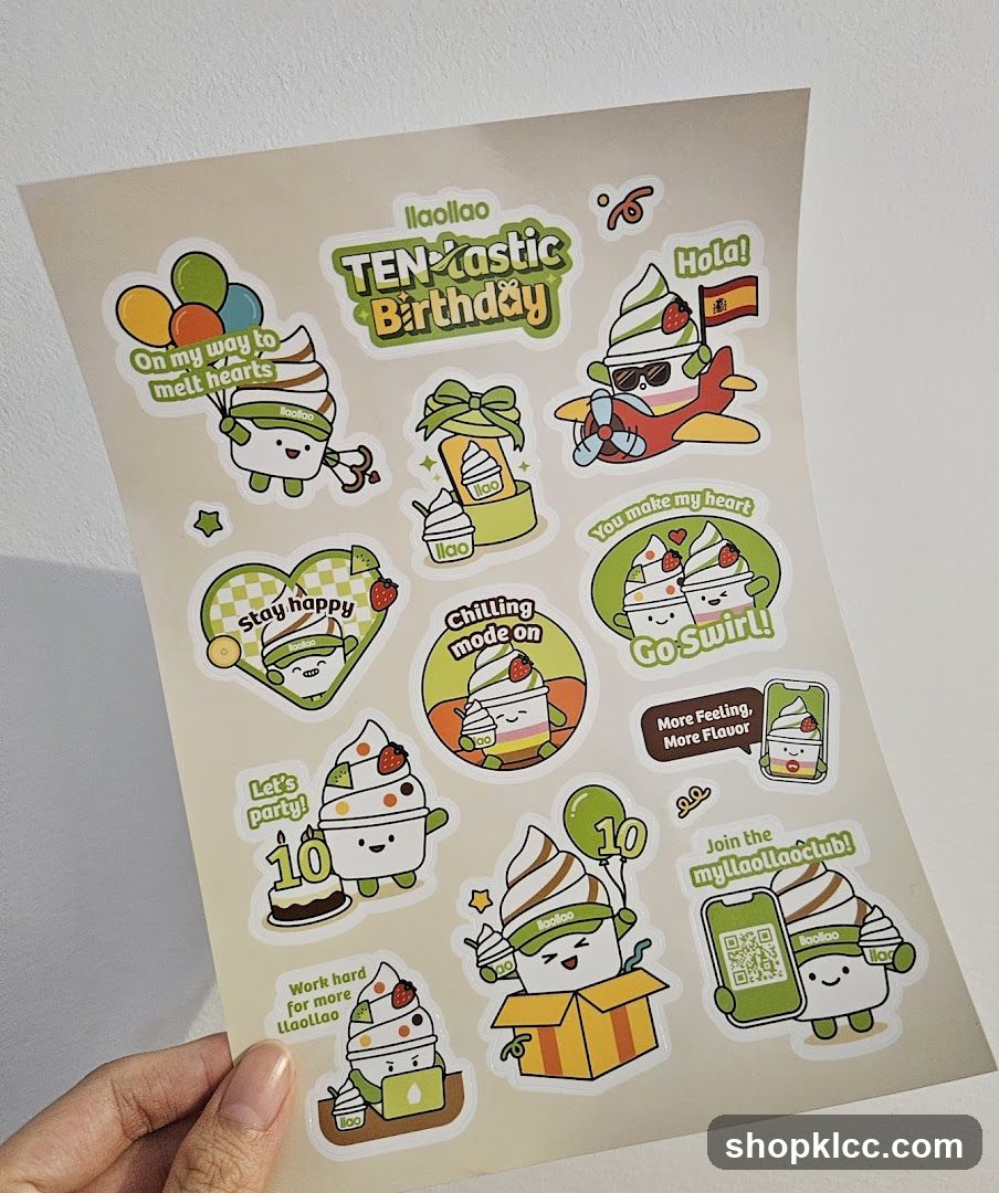 Llaollao TEN-tastic Birthday Stickers