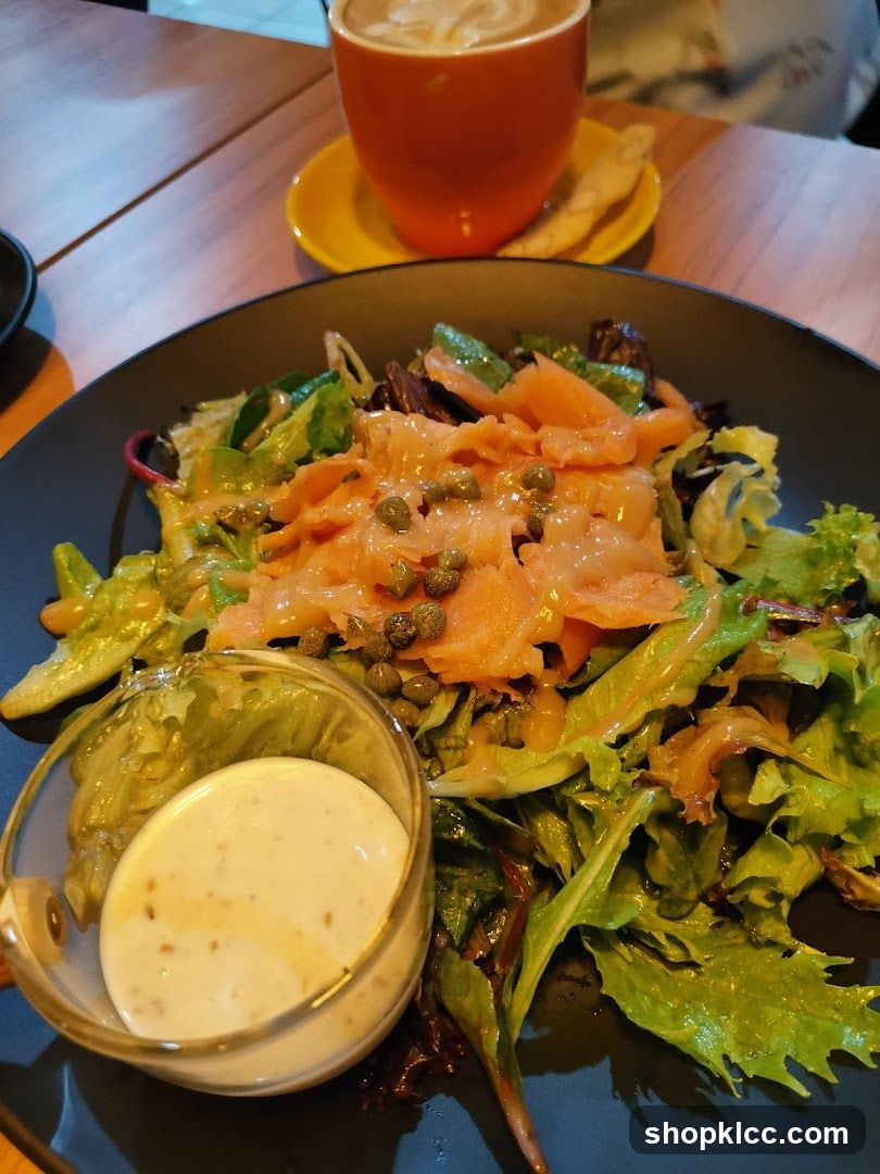 Smoked Salmon Salad and Coffee