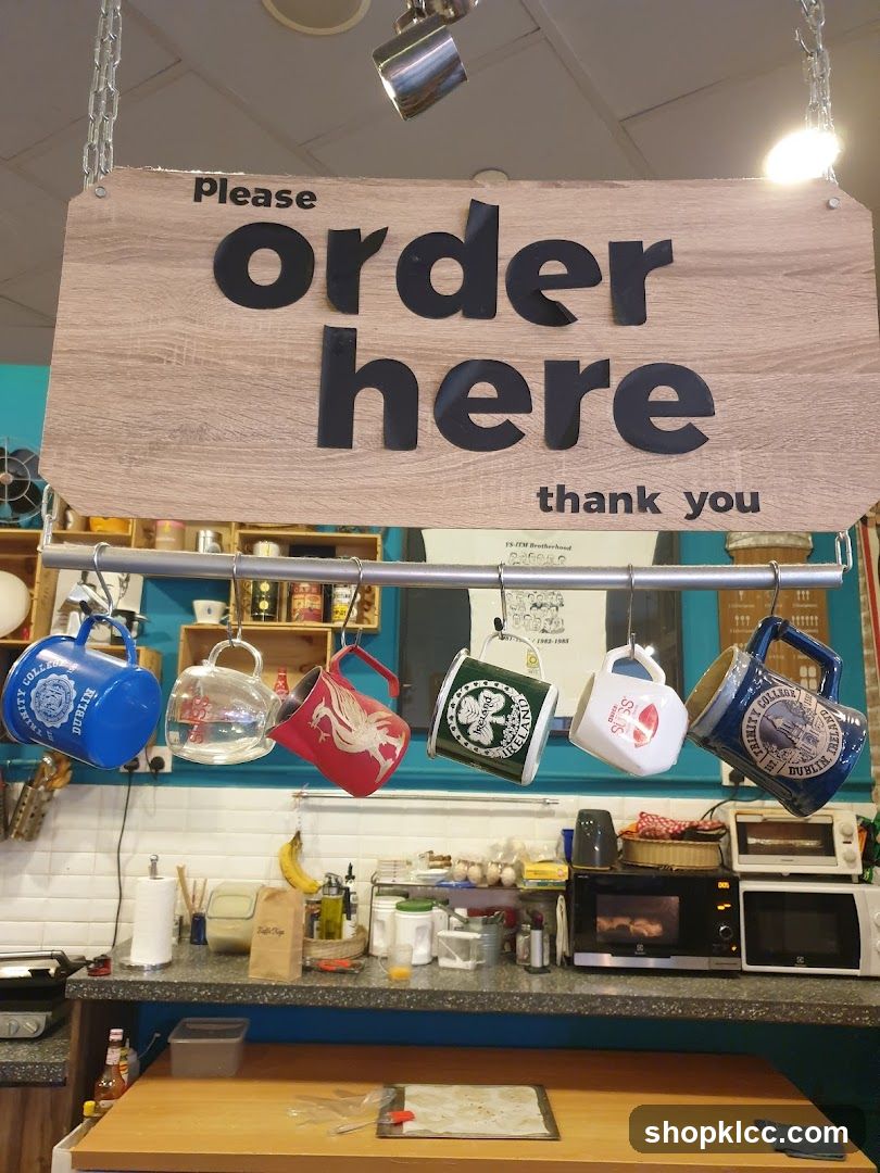 Order Here Sign with Mugs
