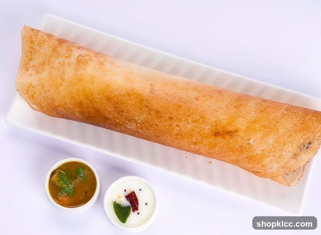 Dosa with Sambar and Chutney