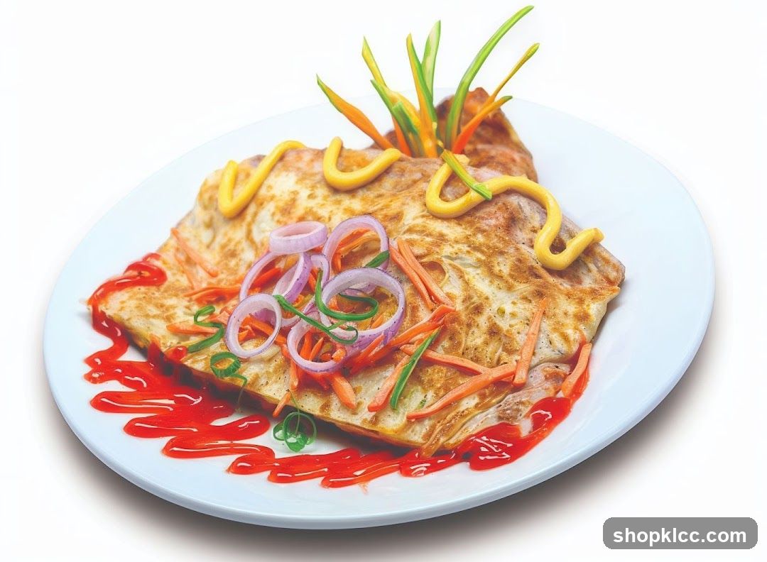 Omelette with garnishes
