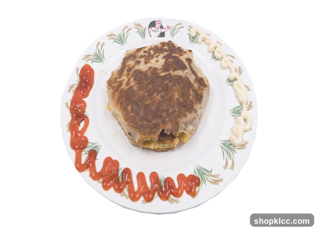 Savory Pancake with Ketchup and Mayonnaise