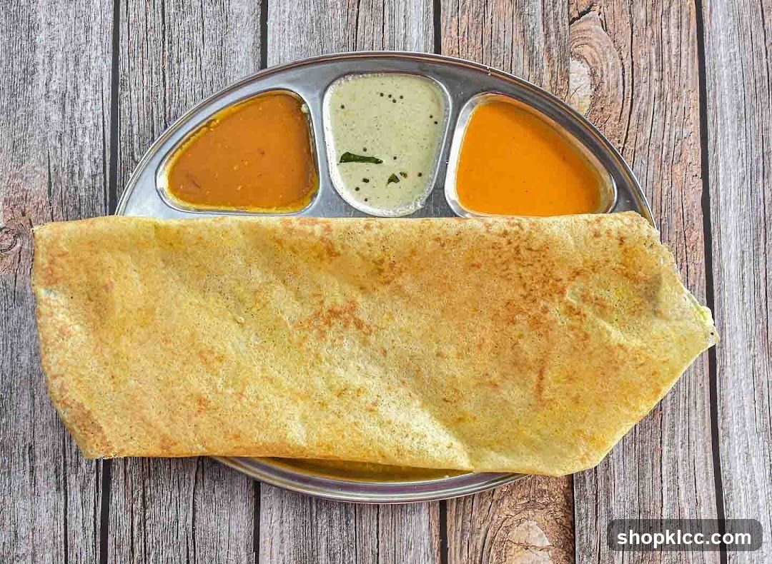 Dosa with Sambar and Chutney
