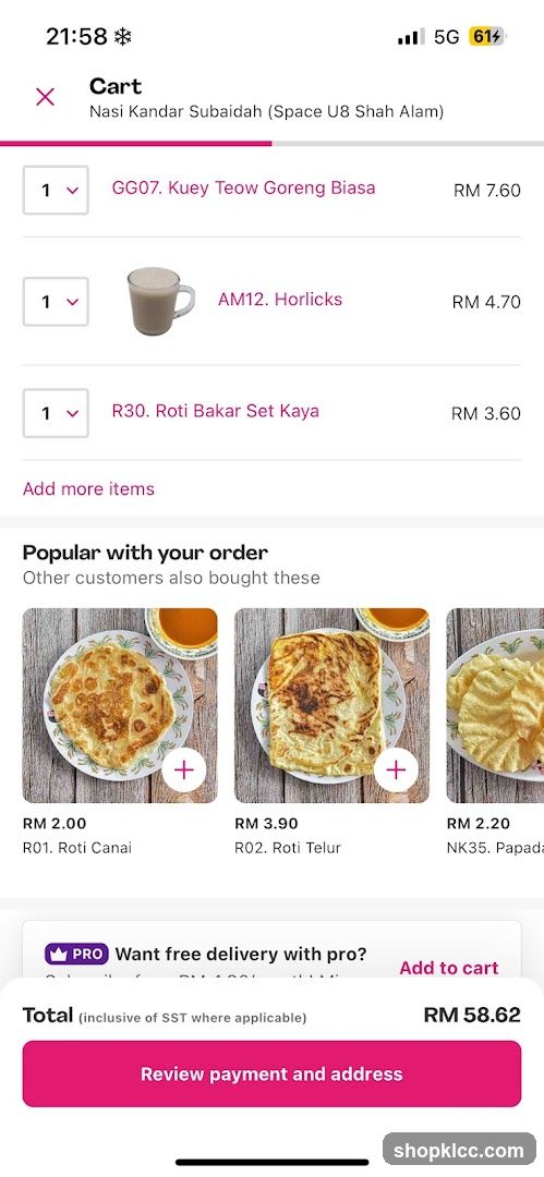 Food Order Cart