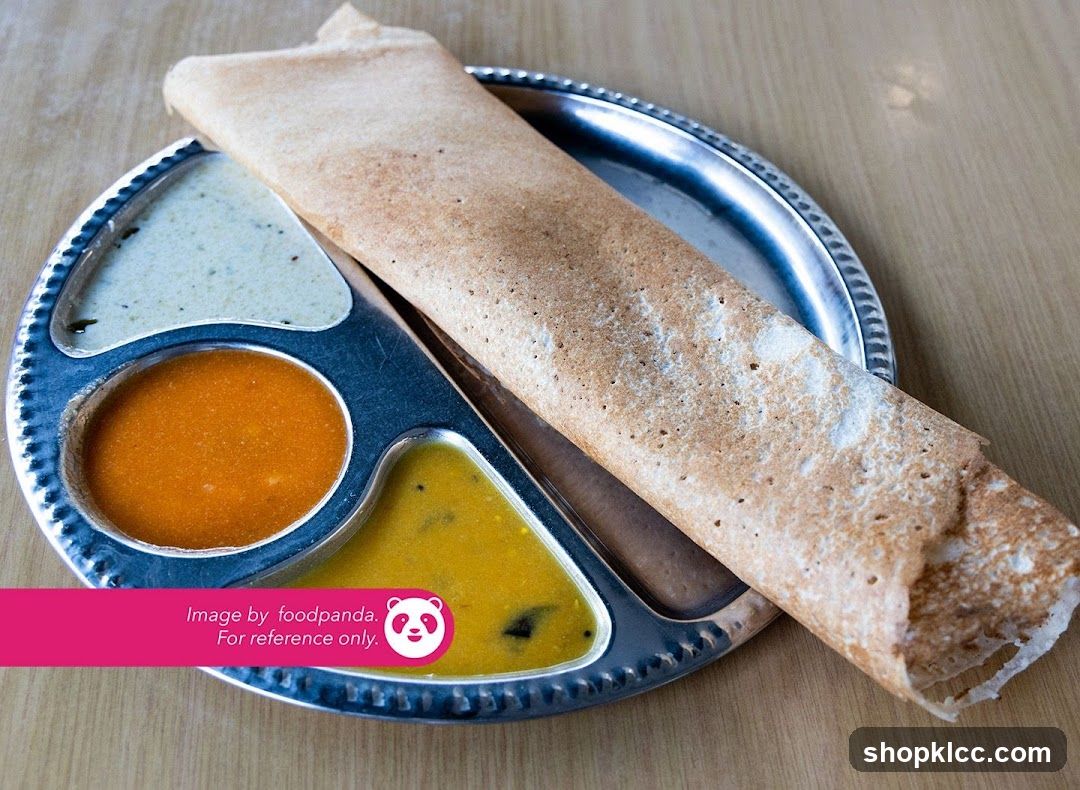 Dosa with Sambar and Chutney