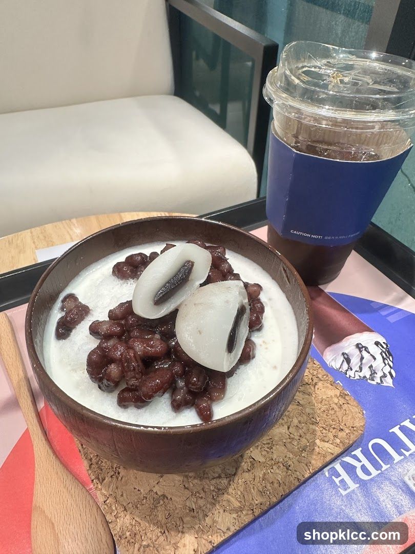 Red Bean Bingsu and Iced Coffee