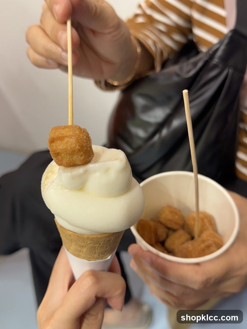Ice Cream Cone with Fried Bites