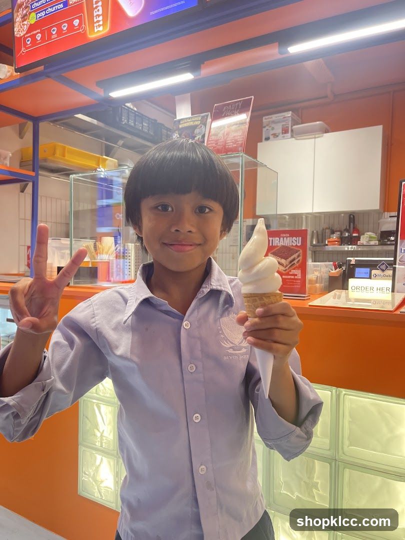 Boy holding an ice cream cone