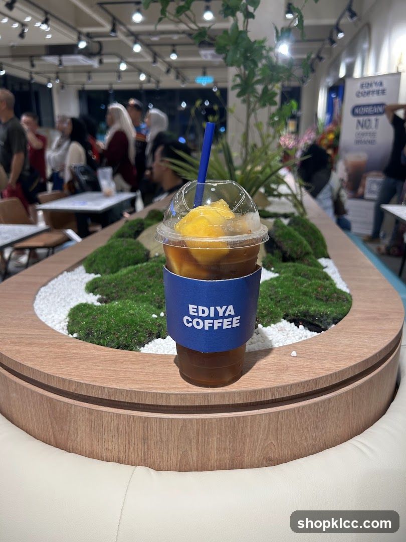 Iced Coffee with Fruit Topping