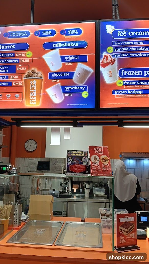 Churros and Milkshakes Menu
