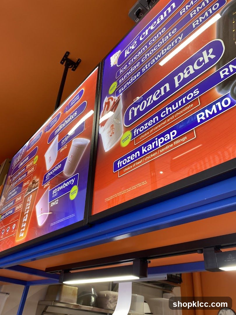 Ice Cream and Frozen Treats Menu