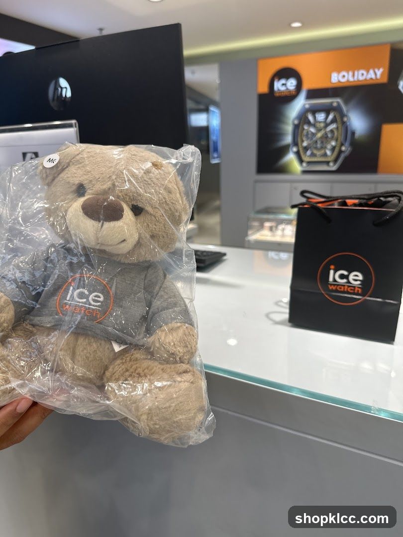 Teddy Bear with Ice Watch Logo