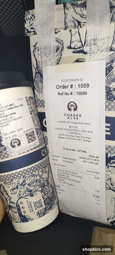 Chagee Order Receipt and Cup