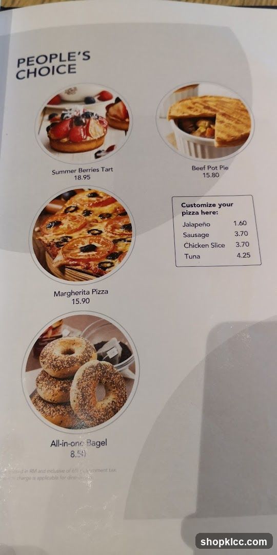 People's Choice Menu