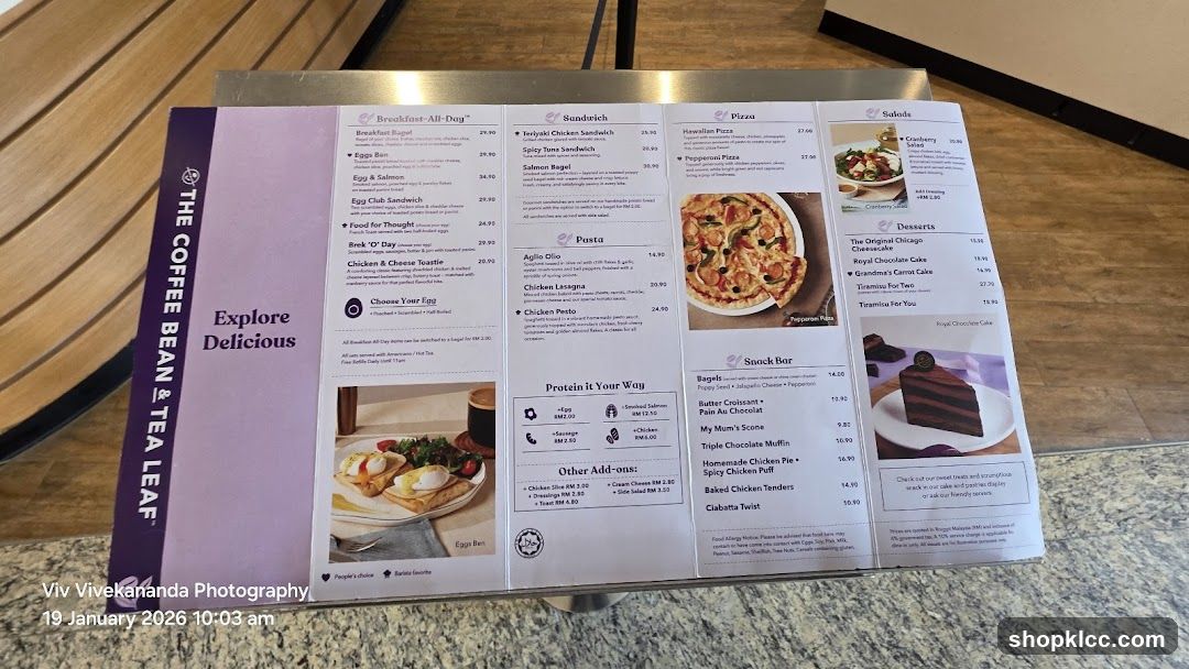 The Coffee Bean & Tea Leaf Menu
