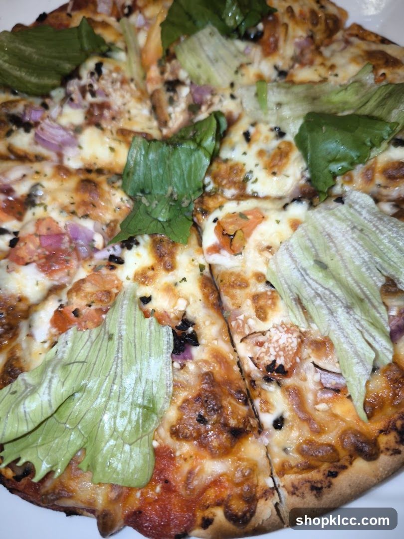 Pizza with Lettuce Topping