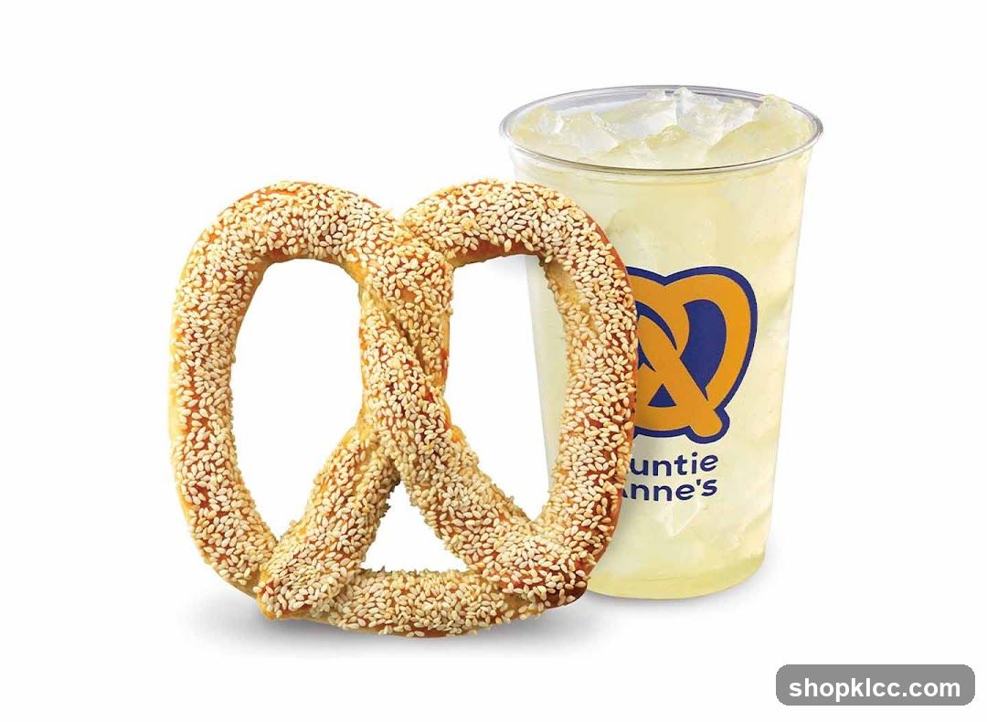 Sesame Pretzel and Drink