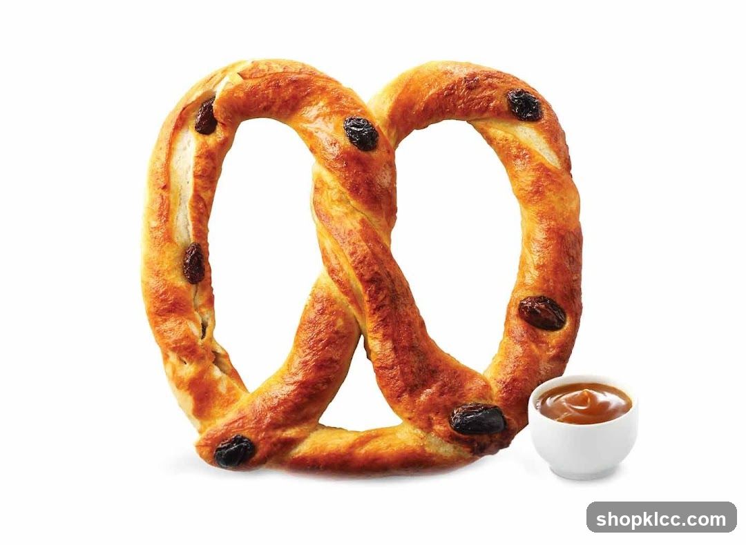 Raisin Pretzel with Caramel Dip