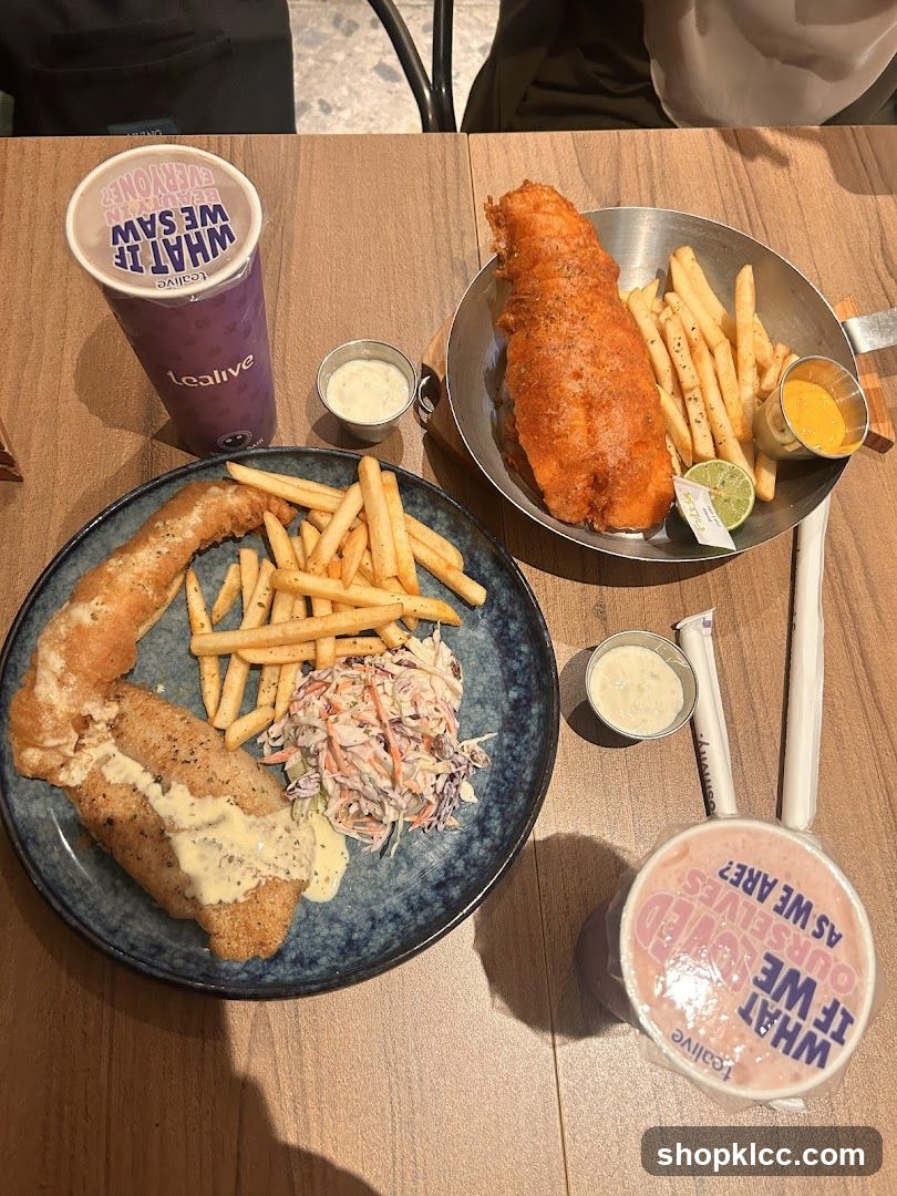 Fish and Chips with Drinks