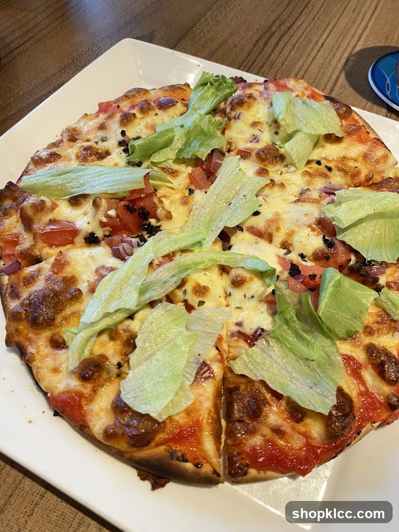 Pizza with Lettuce Topping