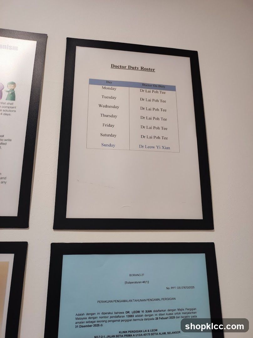 Doctor Duty Roster and Annual Practicing Certificate