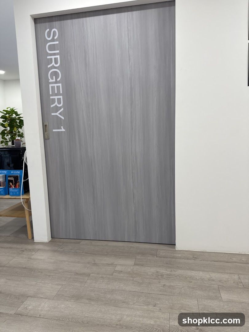 Doorway with "Surgery 1" label