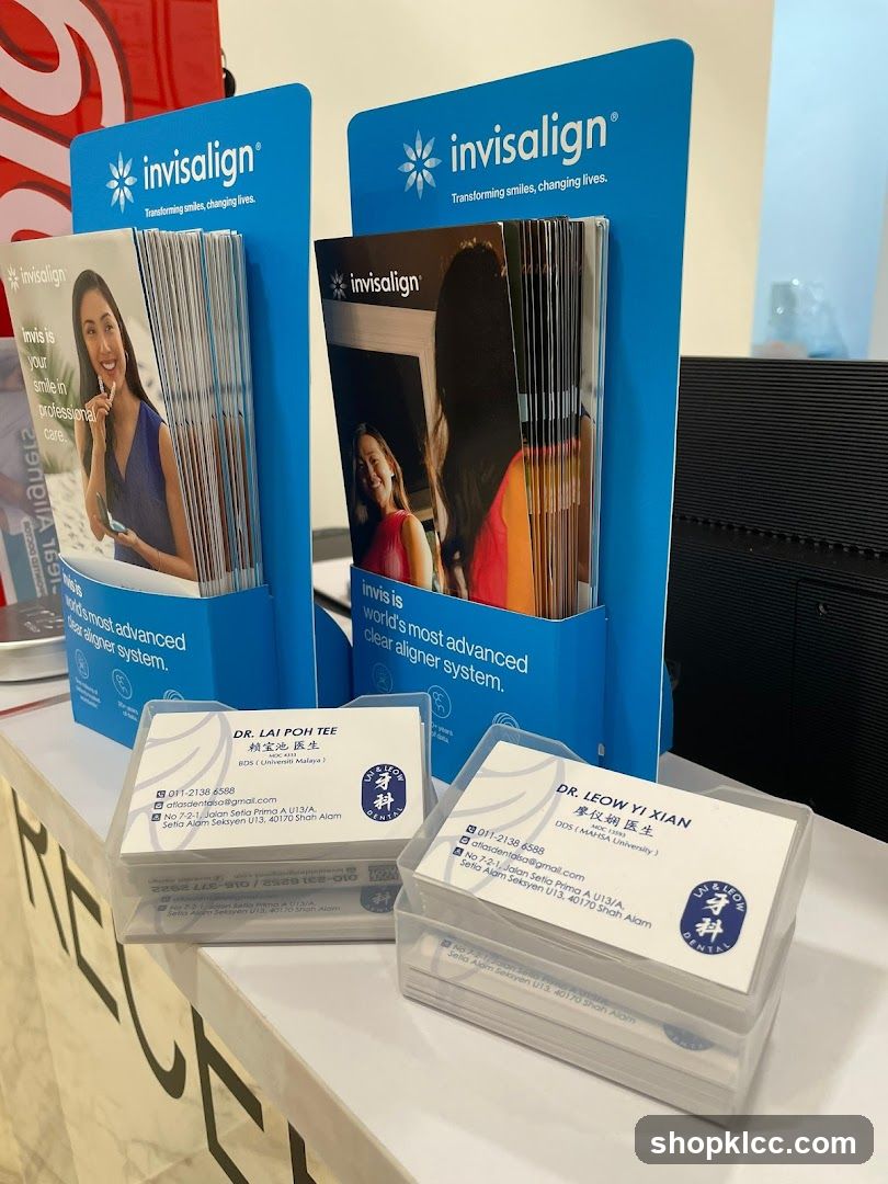 Invisalign promotional materials and business cards