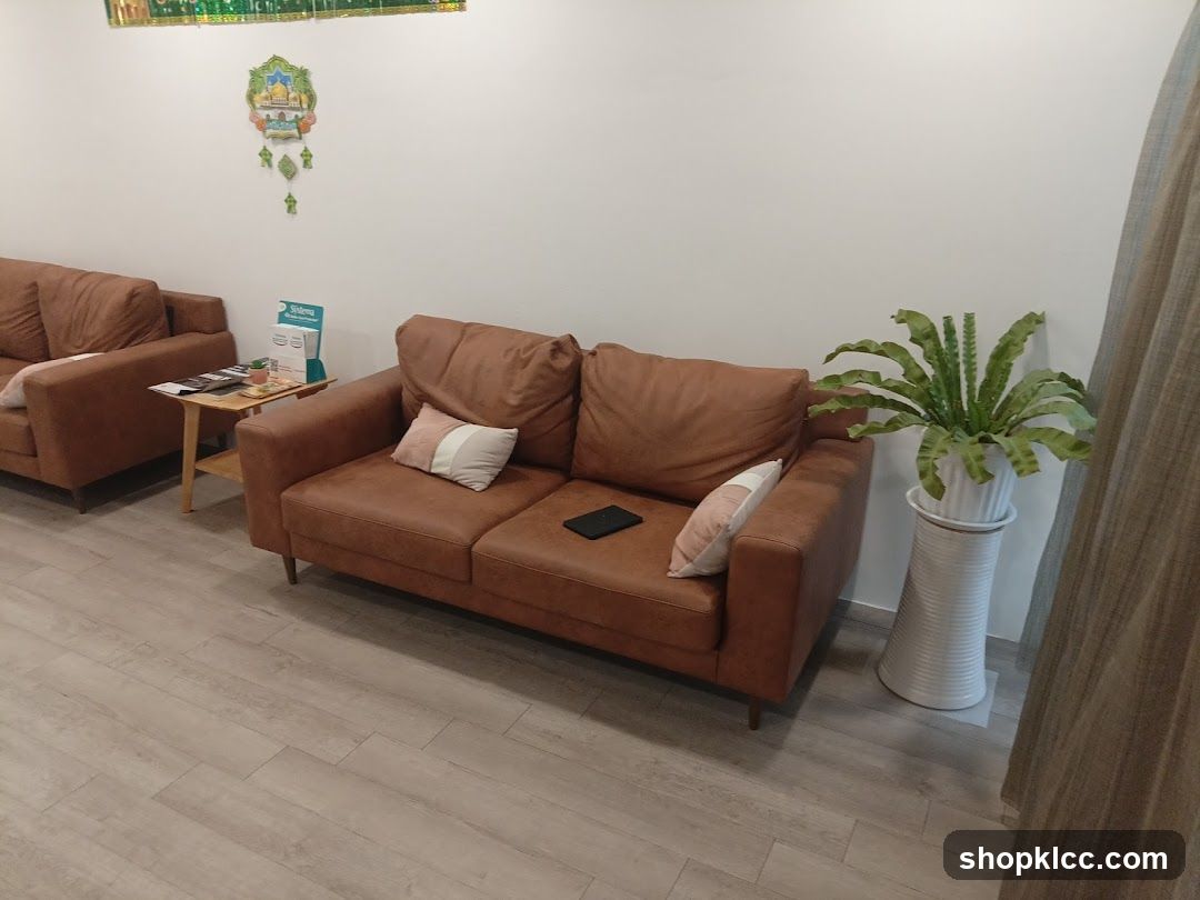 Waiting Area with Sofas and Plant