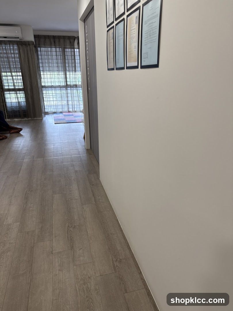 Hallway with Certificates on Wall