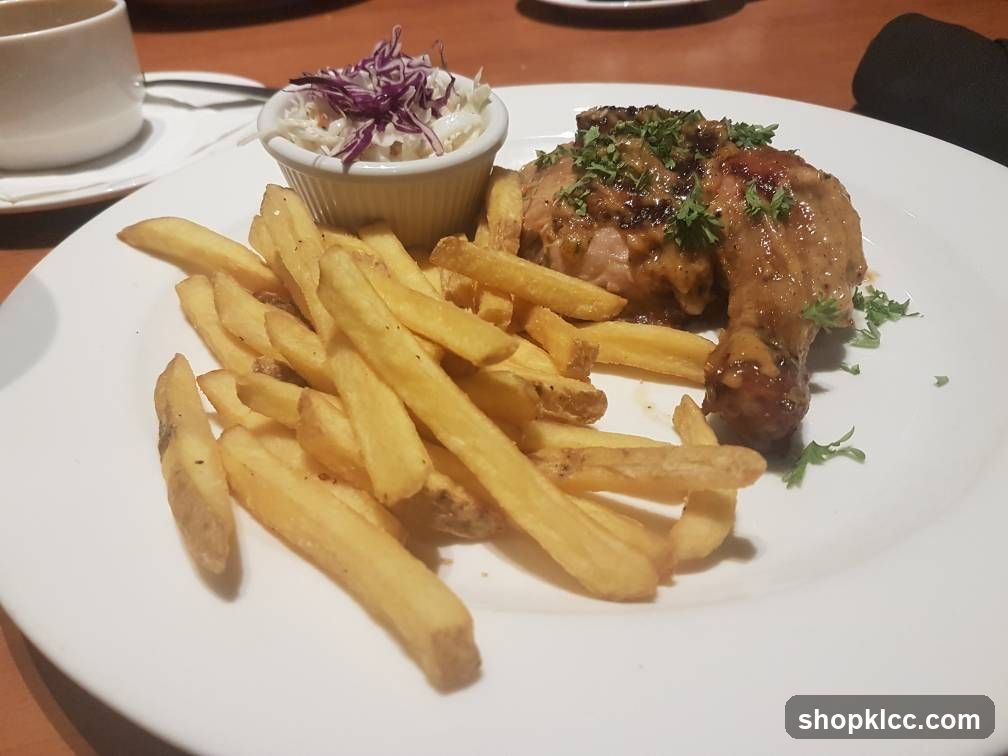 Chicken Leg with Fries and Coleslaw