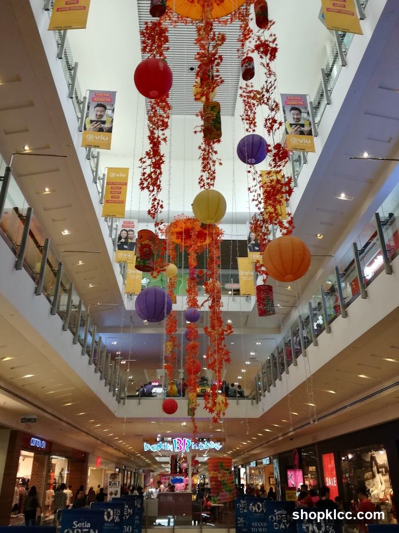 Mall Interior with Festive Decorations