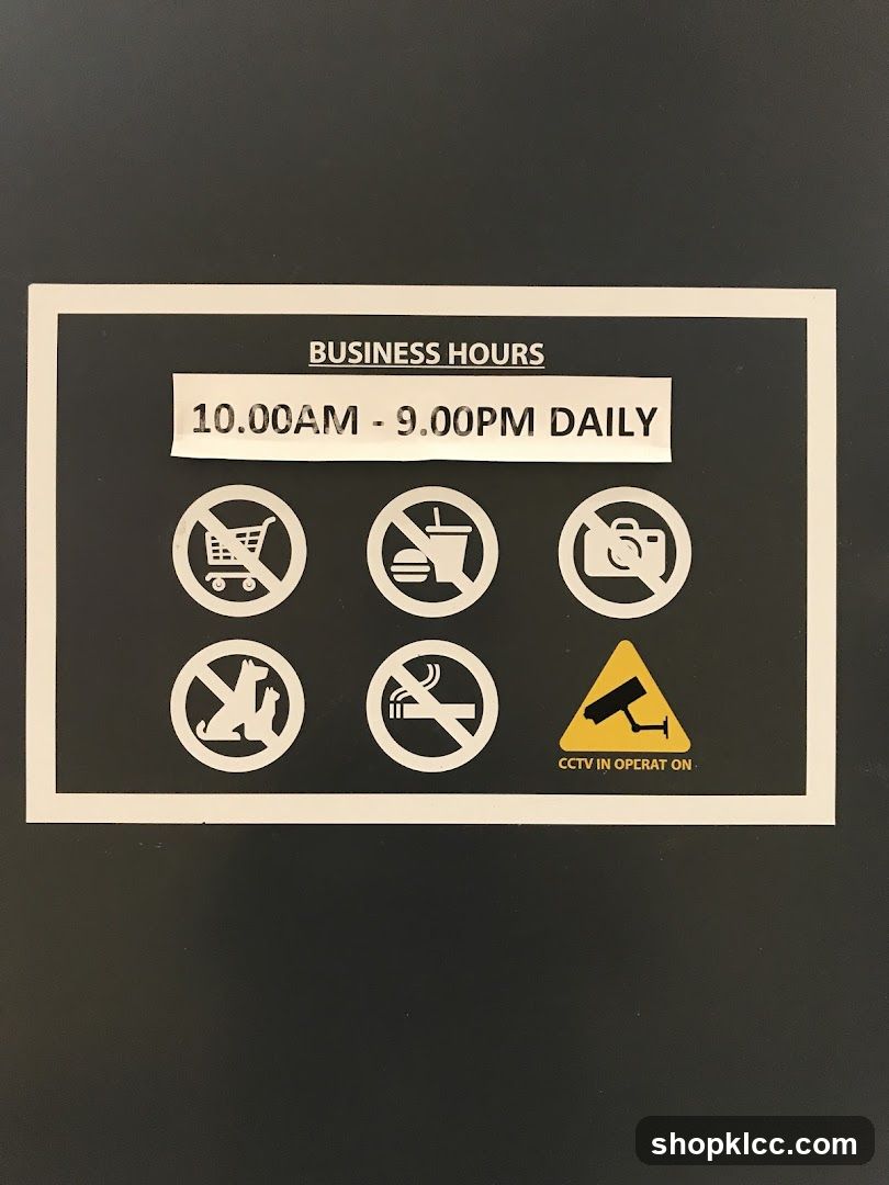 Business Hours and Rules Sign
