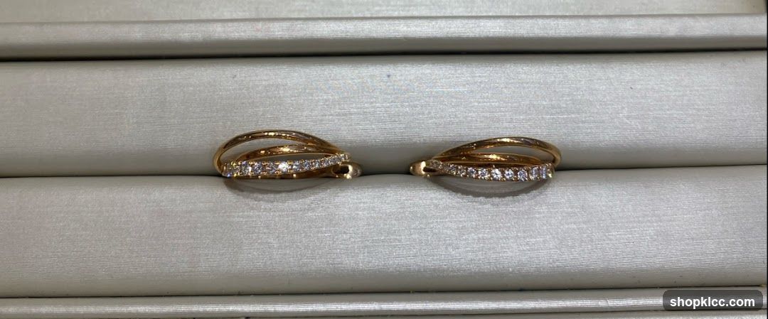 Gold Hoop Earrings with Diamonds