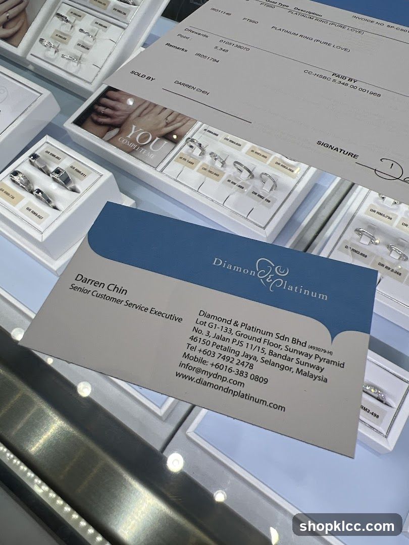 Diamond and Platinum Ring Display