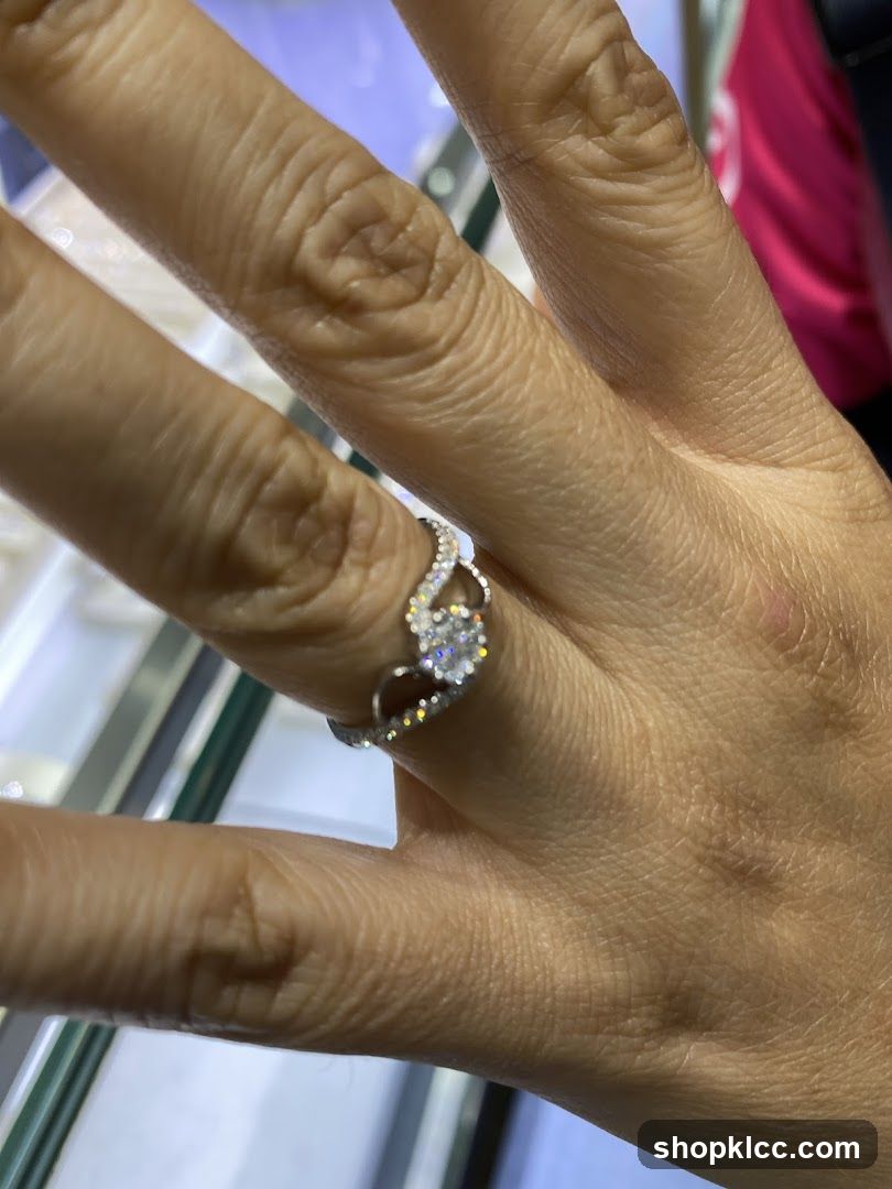 Diamond Ring on Finger