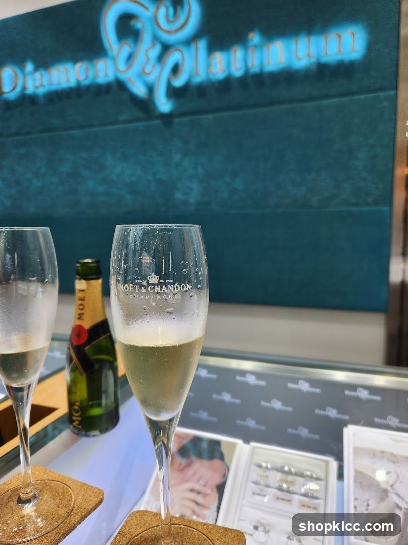 Champagne and Jewelry Display