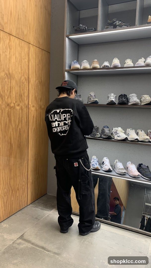 Man in a sneaker store