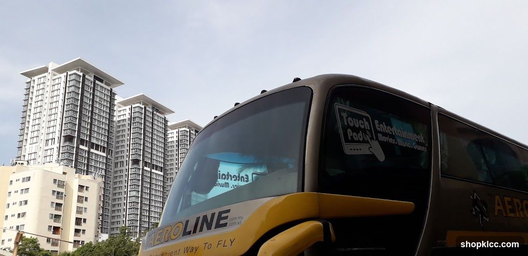 Bus with Apartment Buildings