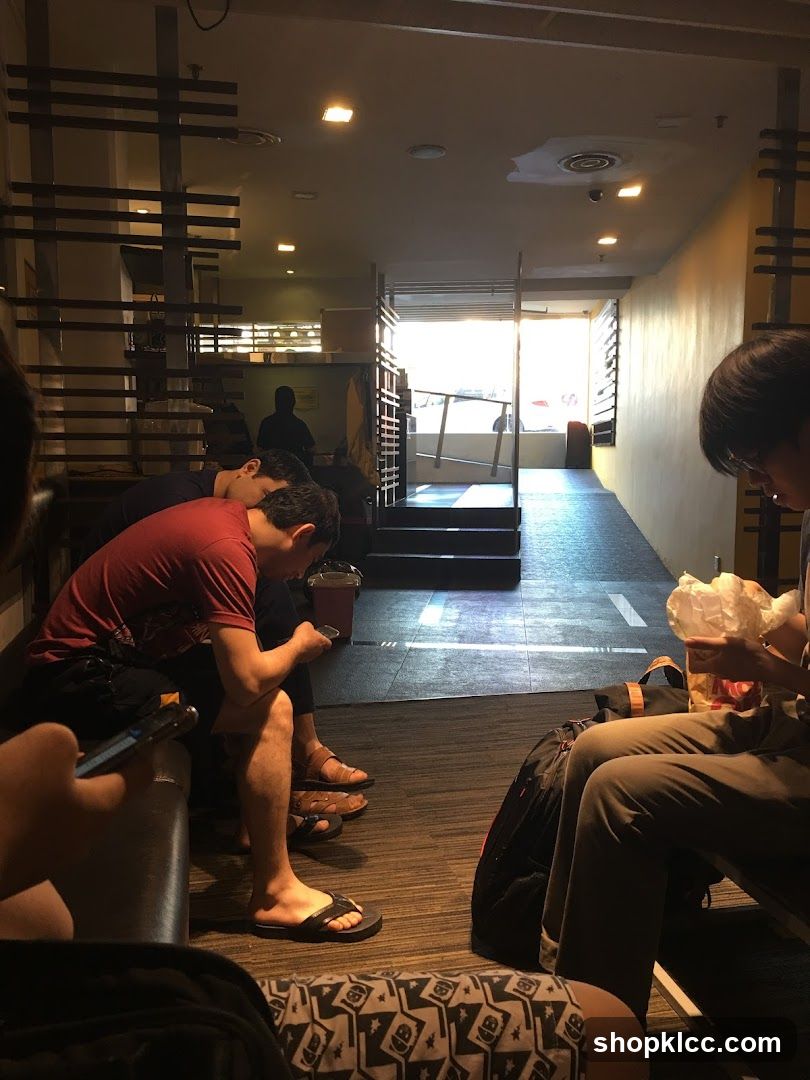 People waiting in a cafe