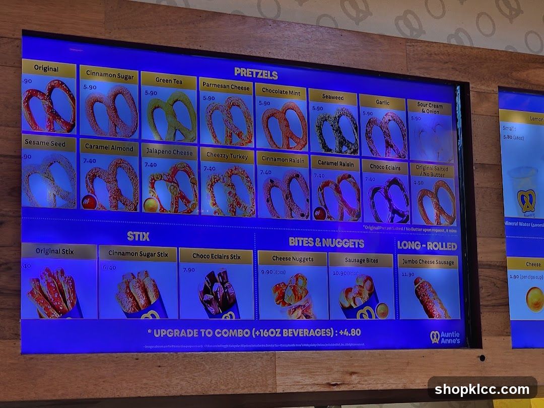 Auntie Anne's Pretzels Menu