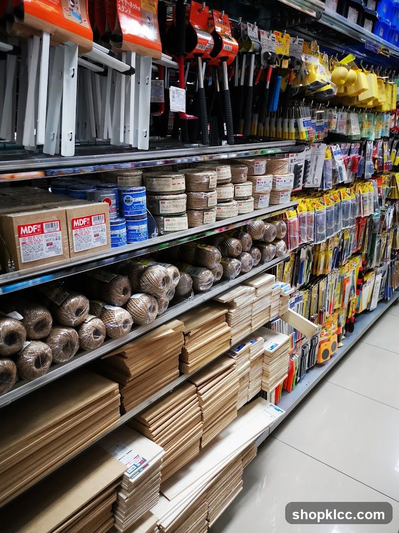Craft Supplies on Shelves