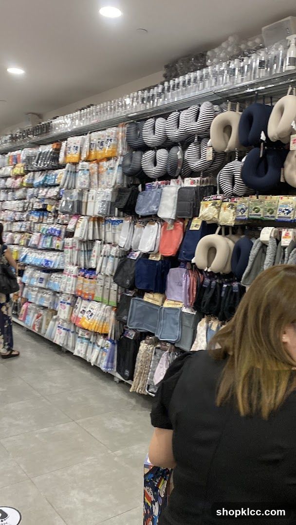 Store Aisles with Travel Pillows and Packaged Goods